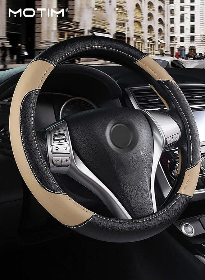 Motim Universal Car Steering Wheel Cover 38cm/15inch, Non-Slip Breathable, Leather Car Steering Wheel Cover, Car Interior Accessories Fit for Most Cars - Image 2